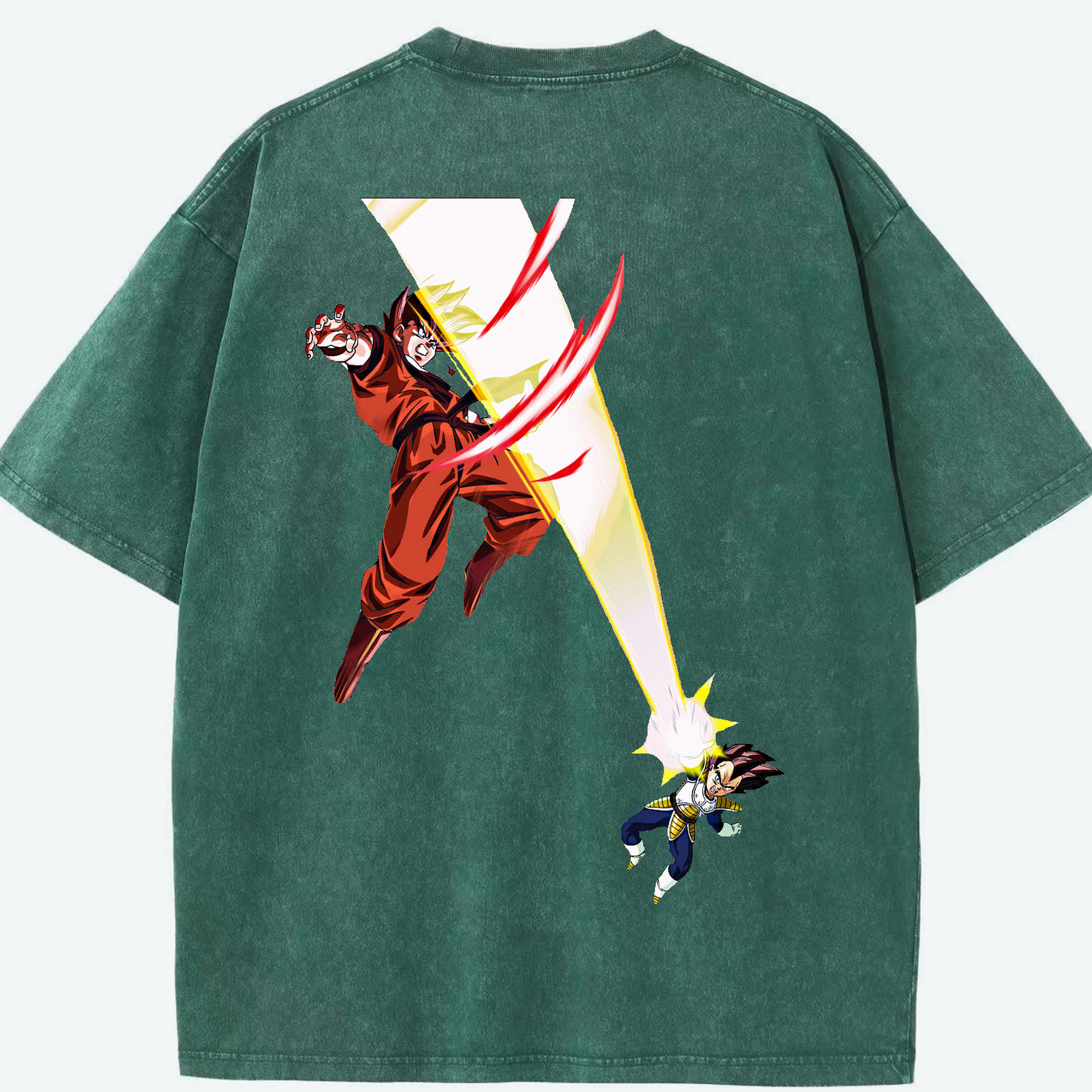（画像用） ドラゴンボール ベジータ四世（Bejīta Yonsei）DRAGON BALL Vegeta IV 綿100% ヴィンテージ風 半袖Tシャツ（背面プリント）
